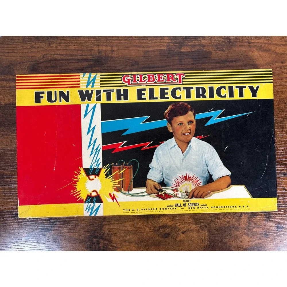 Vintage 1954 Gilbert Fun With‎ Electricity Hall of Science Set M3502 STEM Toy